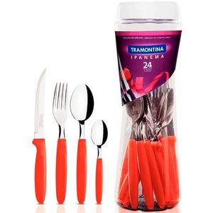 Faqueiro Ipanema 24 Peças Inox Cabo Polipropileno Vermelho 23399791 - Tramontina