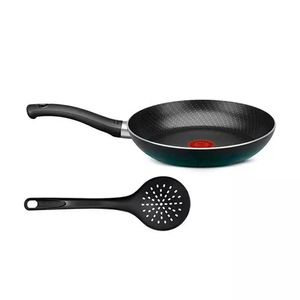 Kit Frigideira Smart Alumínio Antiaderente 26cm Com Escumadeira Nylon Preto 9295306669 - Rochedo