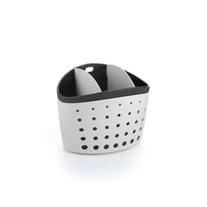 Porta Talheres Triplo Double Plástico Branco E Preto 13x12x14,5cm 5406 - Arthi