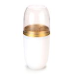 Porta_Escovas_E_Pasta_Com_Tampa_Transparente_Plástico_Branco_Dourado_500ml_Ref.1971_Arthi