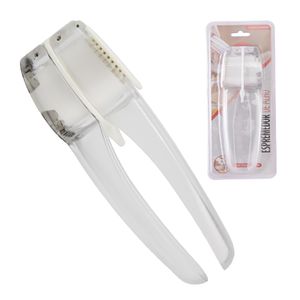 Espremedor E Fatiador de Alho Aço Inox Plástico Branco 16cm CK6923 - Clink