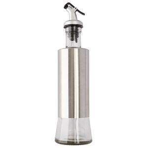 Galheteiro Multiúso Em Vidro Revestimento Inox Com Bico Dosador 300ml 24,8x6,5cm LM2130 - honeyhome