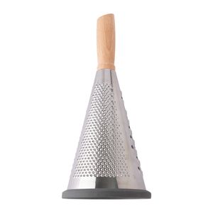 Ralador Cone 3 Faces Cabo E Base Emborrachada Aço Inox Madeira 12x12x27,5cm LM1988 - honeyhome