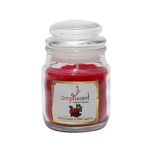 Vela Aromática Chocolate E Red Apple Com Pote de Vidro 128g 372 - Ampliscent