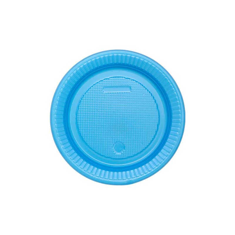 Prato_Raso_Plástico_Ps_Azul_Perolado_15cm_10_Unidades_Ref.PRAZP15_Bello_Festas