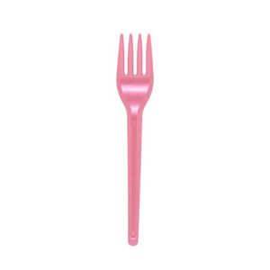 Garfo Descartável Para Sobremesa Plástico Ps Rosa Perolado 50 Unidades TGSROP50 - Bello Festas