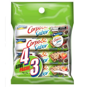 Barra de Cereais Corpo E Sabor Maçã Uva Passas 100g 6313 - Montevergine