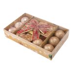Kit_Pendentes_Natal_Bola_Presente_E_Laço_Plástico_Pp_Champanhe_21_Peças_6cm_Ref.LM2453NTL_honeyhome