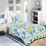 Kit_Colcha_Solteiro_Evolution_Patchwork_Poliéster_Dinos_2_Peças_160x230cm_Ref.112578028702_Camesa