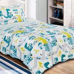 Kit_Colcha_Solteiro_Evolution_Patchwork_Poliéster_Dinos_2_Peças_160x230cm_Ref.112578028702_Camesa