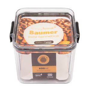 Pote Hermético Plástico 600ml 10,2x11,2x9,4cm LM2371 - honeyhome