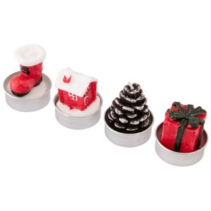 Mini Vela Natal Com Suporte Metal Cera Sortido 3x3x5cm LM2408NTL - honeyhome