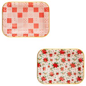 Bandeja Retangular M Natal Melamina Plástico Pp Sortida 37,5x27,5x2,5cm B0370 - bee