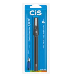 Canetas Esferográfica Speed 1.0mm Preta Blister 1 Unidade - Cis