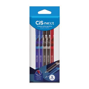 Caneta Esferográfica Next 0.7mm 5 Unidades 57692 - Cis