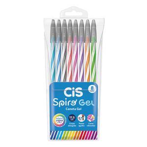 Caneta Gel Spiro 0.7mm 8 Cores 57744 - Cis