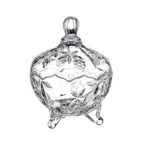 Kit com 3 Bomboniere Graciosa Com Pés Vidro 14,5x14x14,5cm LM1458 - honeyhome