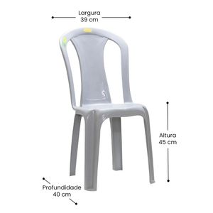 Cadeira Tabatinga Sem Braço Plástica Branca - Plastex