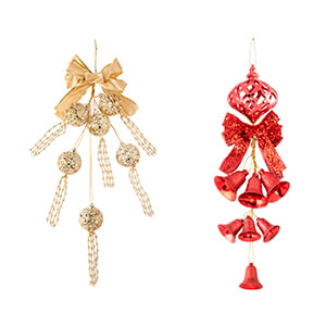 Enfeite Natal Pendente Bolinhas ou Sinos Plástico Cores Sortidas LM2457NTL - honeyhome