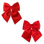 Enfeite_Natal_Laço_Vermelho_Com_Estampa_Sortida_Poliéster_20x25cm_Ref.LM2429NTL_honeyhome