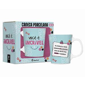 Caneca Porcelana Premium 260ml Você É Incrível 14155 - Brasfoot