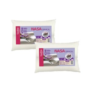 Kit 2 Travesseiros Viscoelástivo Nasa Bege 50x70cm Cervical 12,5x7,5x11cm NN2109 - Duoflex