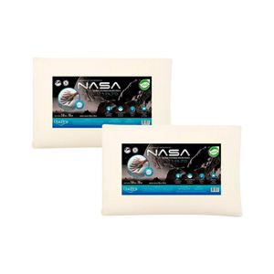 Kit 2 Travesseiros Viscoelástico Nasa Alto Bege 50x70x13cm NS3109 - Duoflex