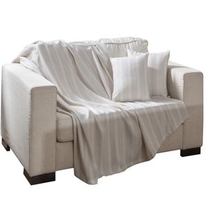 Kit Manta Sofá 3 Peças Vaticano Cor0004 Natural 20236 - BecaDecor