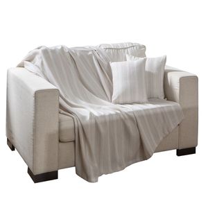 Kit Manta Sofá 3 Peças Gardênia Cor0001 Branco/areia 20243 - Beca Home