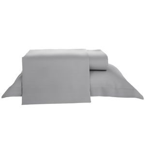 Fronha Avulsa 3 Abas 180 Fios 100% Algodão Cinza 50x70cm 20269 - Beca Home