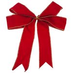 Enfeite_Natal_Laço_Duplo_Vermelho_Borda_Dourada_Poliéster_23x26cm_Ref.LM2432NTL_honeyhome
