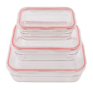 Kit Potes Herméticos Retangulares Plástico PP Transparente 3 Peças LM2544IDE - honeyhome