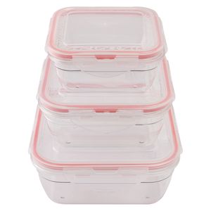 Kit Potes Herméticos Quadrados Plástico PP Transparente 3 Peças LM2543IDE - honeyhome