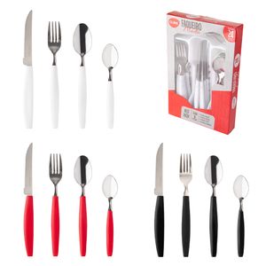 Faqueiro Madri Aço Inox Cabo Plástico Sortido com Porta-Talheres 24 Peças CK5860 - Clink