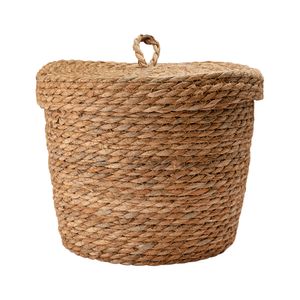 Cesto Decorativo P Ambiente Com Tampa Caule de Taboa 24cmx23,5cm LM3019AMB - honeyhome