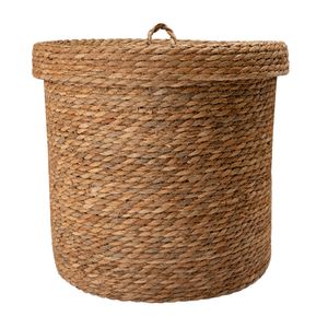 Cesto Decorativo G Ambiente Com Tampa Caule de Taboa 37x37x34cm LM3017AMB - honeyhome