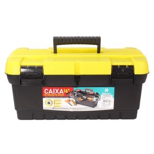 Caixa de Ferramentas Plástico 16" Grande Preto/amarela 40,3x22x18,4cm 170006027 - Nitron