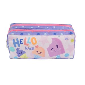 Estojo Escolar Duplo Hello Kids Sorvetinho Tecido 4313 - Dac