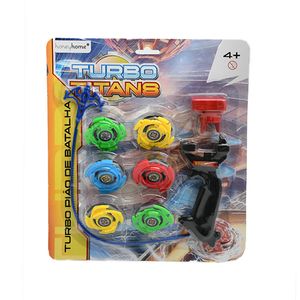Conjunto Piões Turbo Batalha Turbo Titans Plástico 9 Peças LM2201 - honeyhome