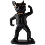 Estatueta_Cachorro_de_Óculos_Em_Pé_Resina_E_Aço_Inox_Preto_15x9x28cm_Ref.LM2858_honeyhome