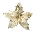Flor_Poinsenttia_Natal_Cabo_Curto_70%_Poliéster_Glitter_Ouro_30cm_Ref.1014335_Cromus
