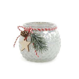 Porta Velas Natal Com Arranjo Branco 1051807 - Cromus