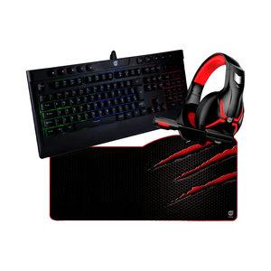 Kit Gamer Teclado Ballistic Mouse Pad Nightmare e Headset  Gamer Tittan- Dazz