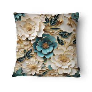 Capa Almofada Floresta Viva IA2427 Veludo Fundo Azul Perolado 43x43cm IA2427 - Tuti Gottô