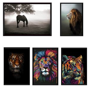 Quadro Poster Emoldurado EX3018 Leão Sortido 65x95cm 966221 - Euroquadros
