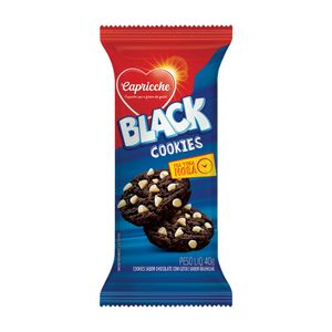 Cookies Black Sabor Chocolate Com Gotas de Baunilha 40g 30000250 - Capricche