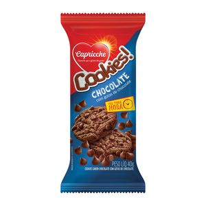Cookies Sabor Chocolate Com Gotas de Chocolate 40g 30000242 - Capricche