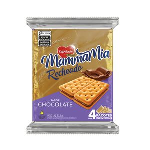 Biscoito Salgado Mammamia Recheado Sabor Chocolate 93,3g 30000503 - Capricche