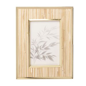 Porta Retrato 10x15 Metal Dourado Com Palha 5988 - Lyor