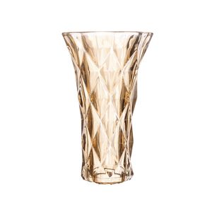 Vaso Diamond Vidro Âmbar 8x5x15cm 220589 - Lyor